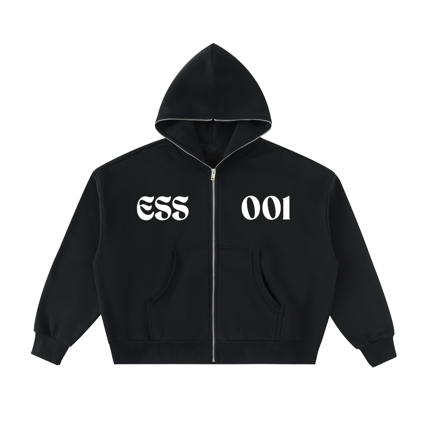 Fleeced Full-Zip Boxy Hoodie