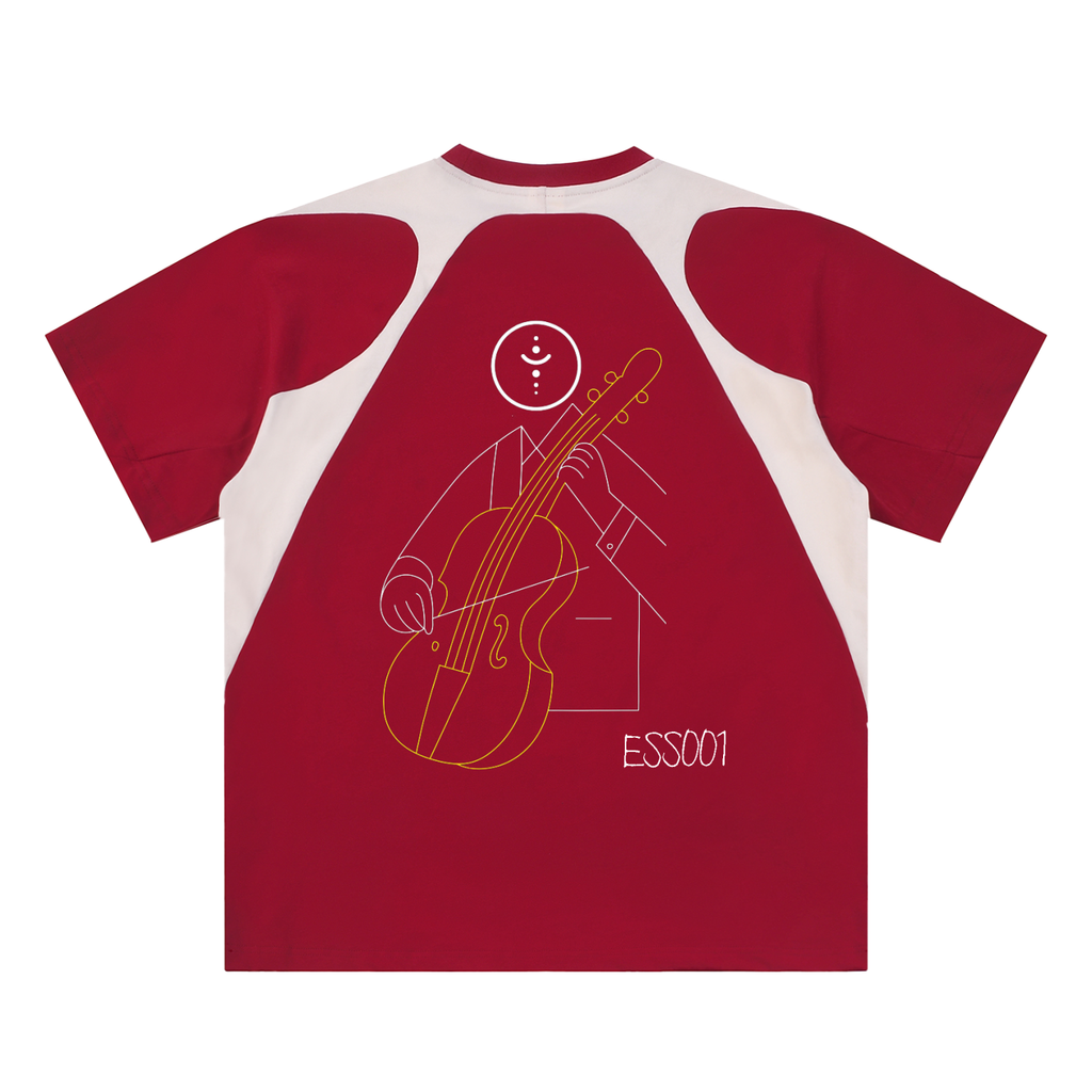 Contrast Panel Cotton T-Shirt