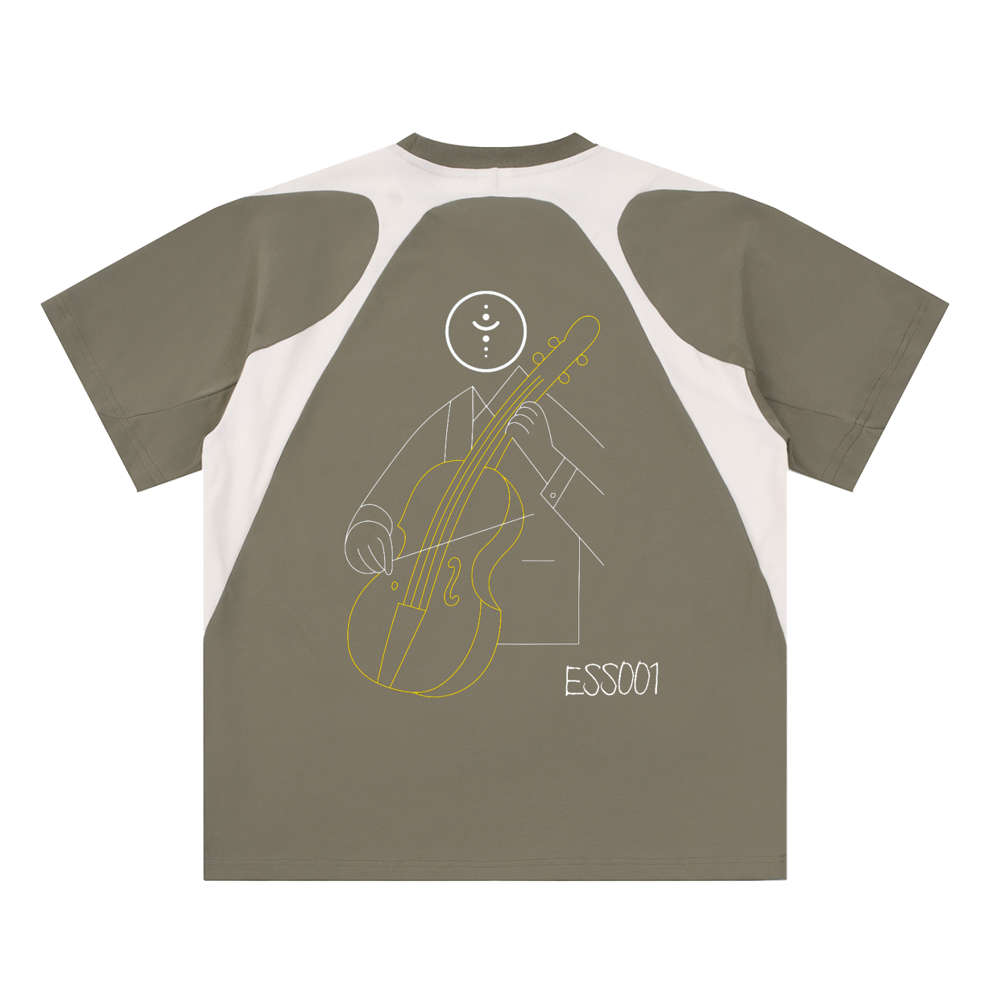 Contrast Panel Cotton T-Shirt
